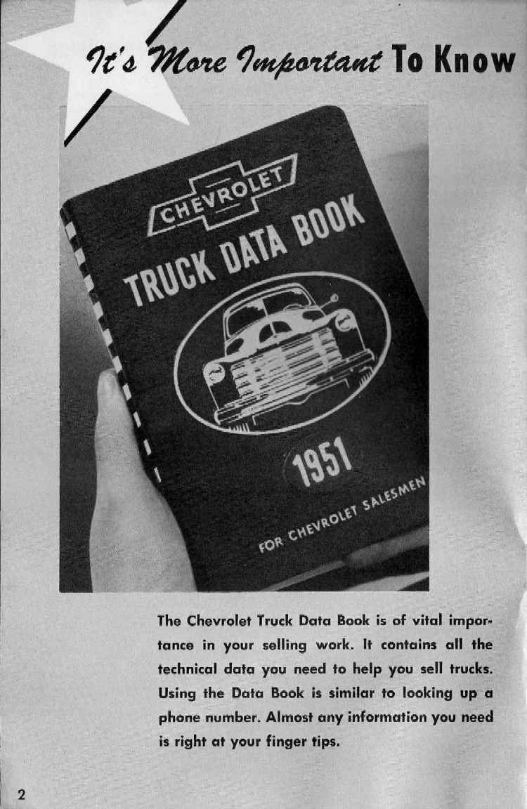 1951 Chevrolet Trucks GM At Your Fingertips Booklet Page 13
